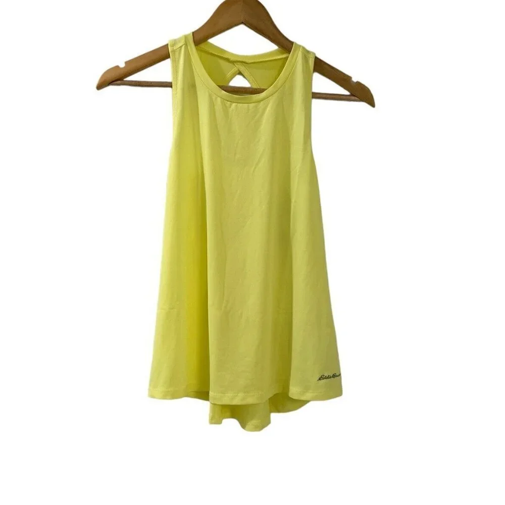 Eddie Bauer Girls Trail Twist Tank Top Yellow Medium NWT